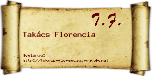 Takács Florencia névjegykártya